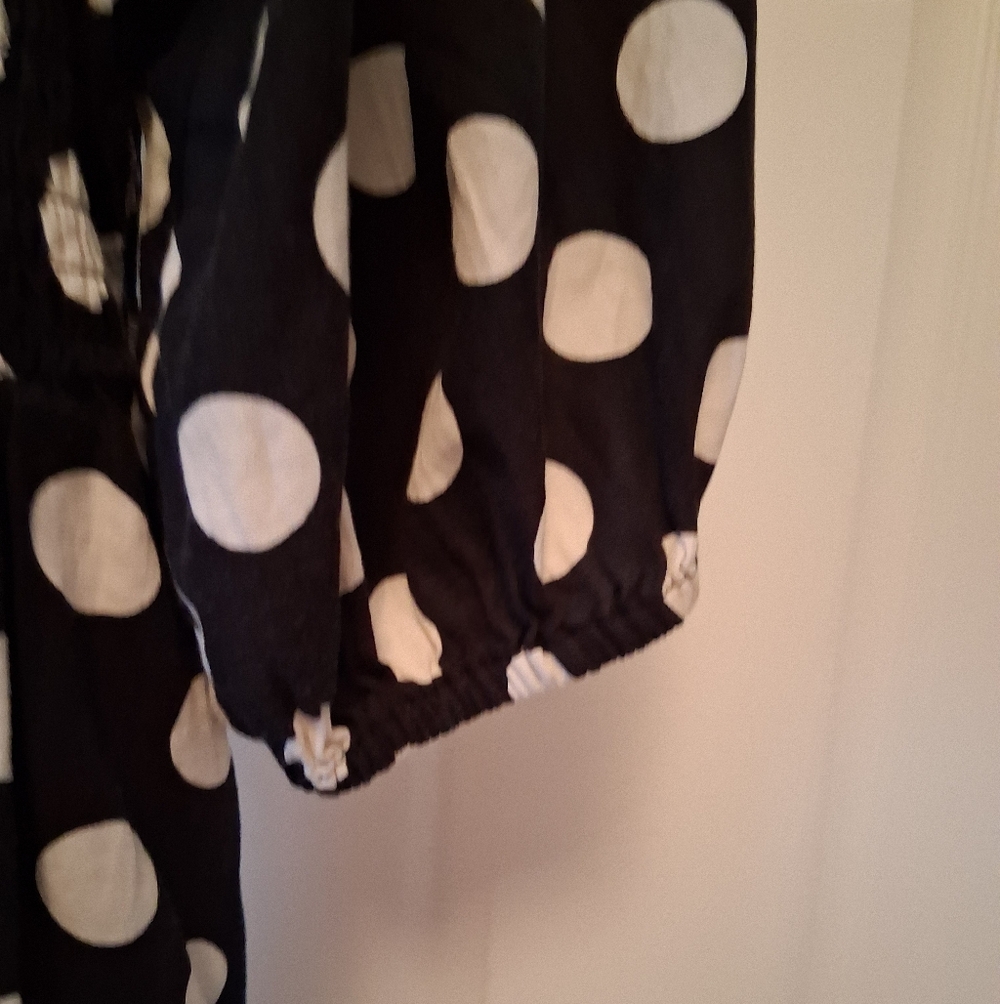Ava & Viv Polkadot Black And White Babydoll Dress.  XL - Picture 4 of 7